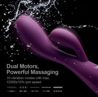 Eggplant Vibrator Dildo & Clitoris Stimulator Duo