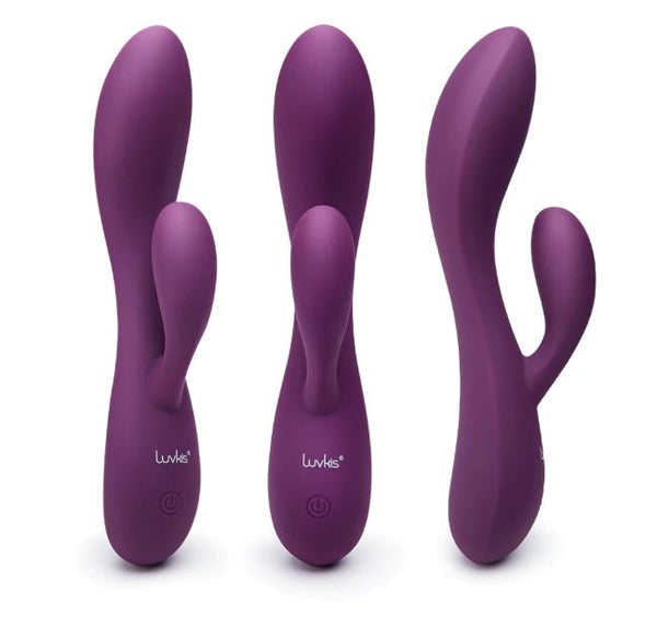 Eggplant Vibrator Dildo & Clitoris Stimulator Duo