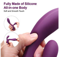 Eggplant Vibrator Dildo & Clitoris Stimulator Duo